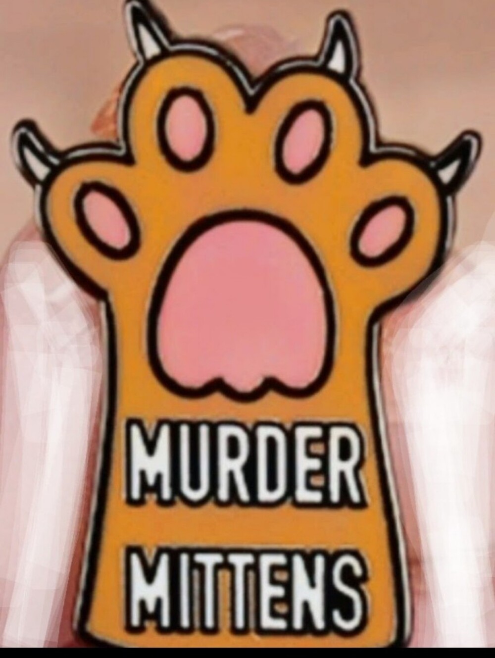 Novelty Orange & Pink Pet Paw Enamel Pin - Decorative Dog Accessory